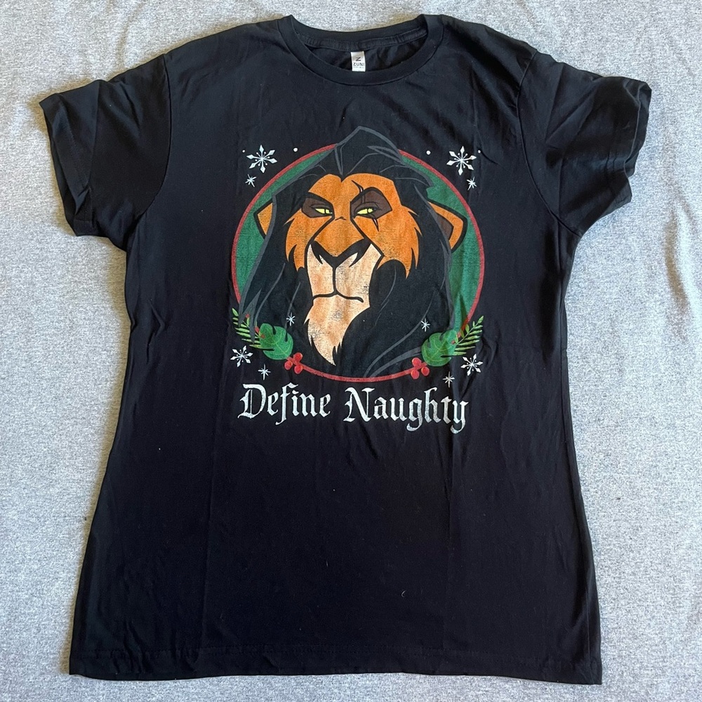 Disney The Lion King Scar “Define Naughty” Christmas T-Shirt Size 2XL